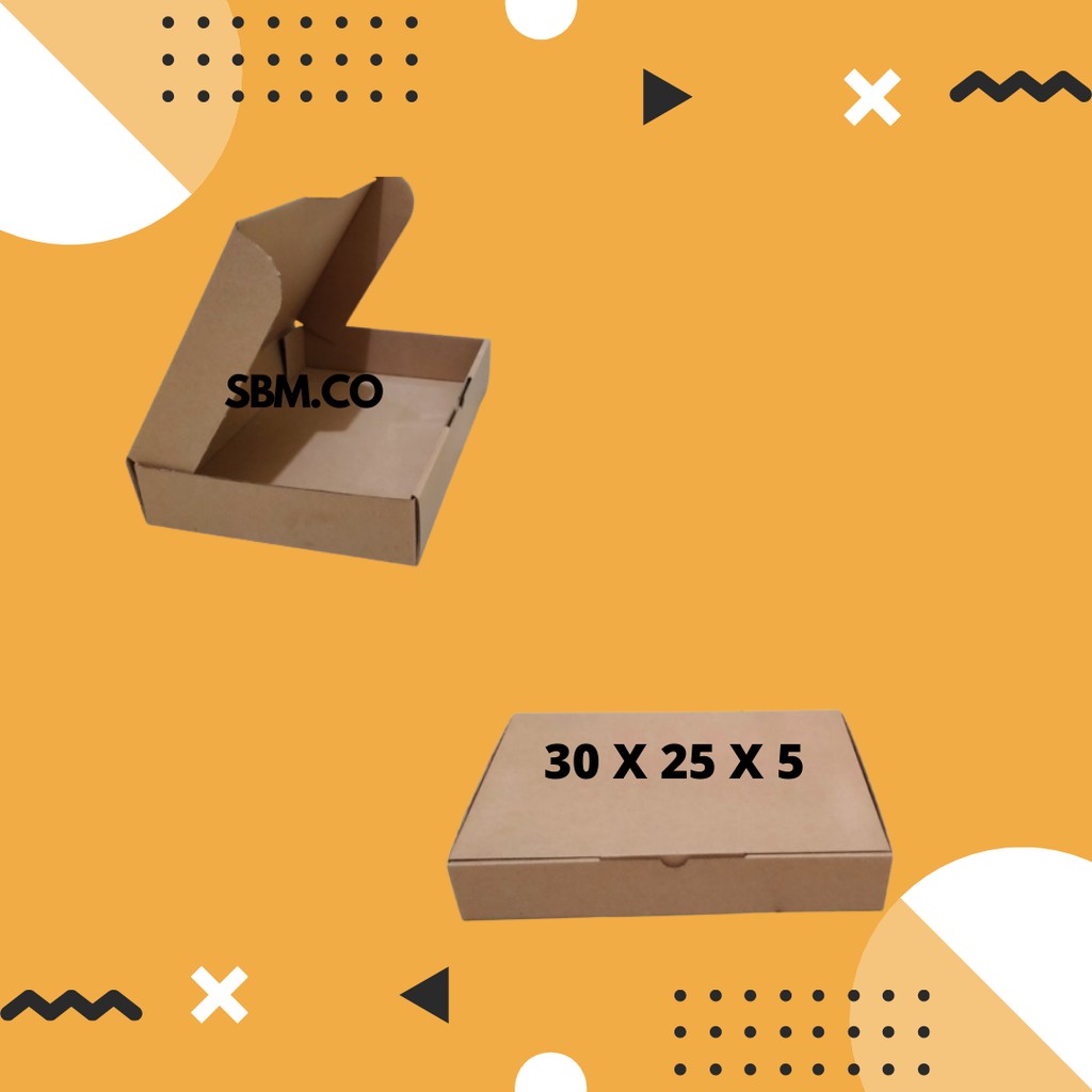 

KARDUS BOX UKURAN 30 X 25 X 5 KARDUS PACKING ROTI BROWNIS OLSHOP POLOS COKELAT MODEL PIZZA DIE CUT