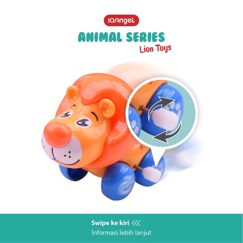 Iq Angel Lion Toys - Mainan Edukasi dan Motorik Anak Bayi - Mainan Putar Bergerak Singa Lucu