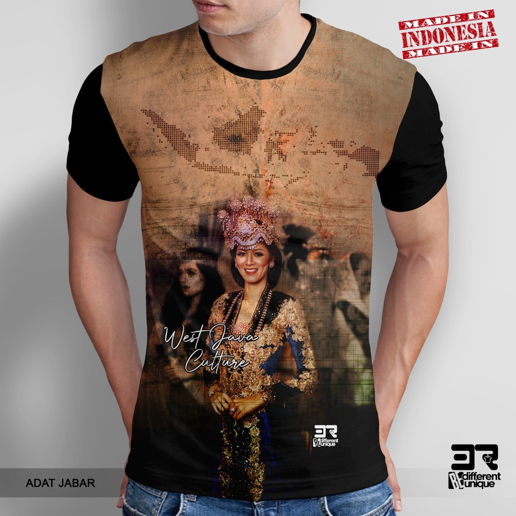 KAOS PRIA KAOS PRINT DISTRO 3R ADAT INDONESIA JAWA BARAT