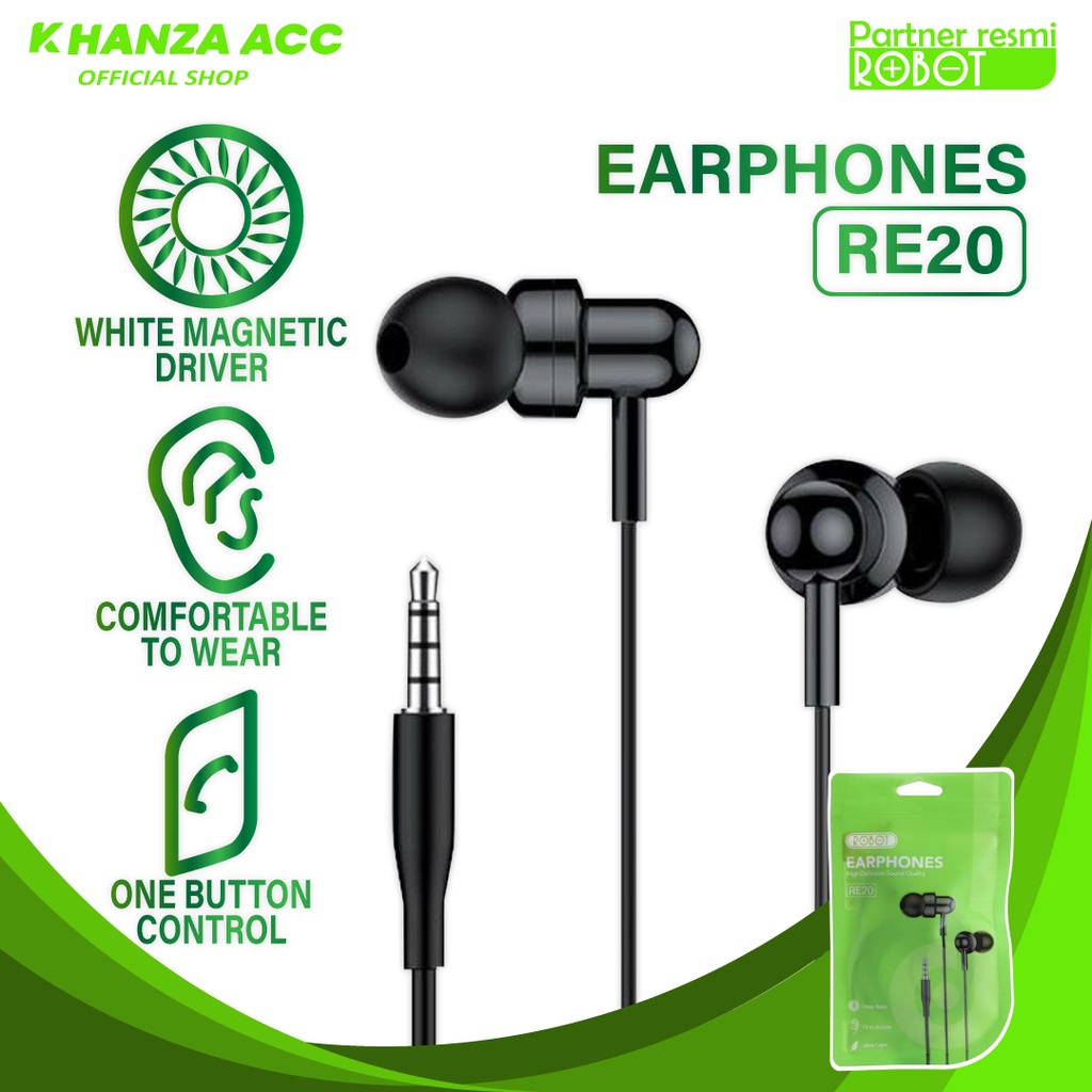 hanset Robot RE20 Oblique In-Ear Deep Bass Ultra Light Wired Earphone