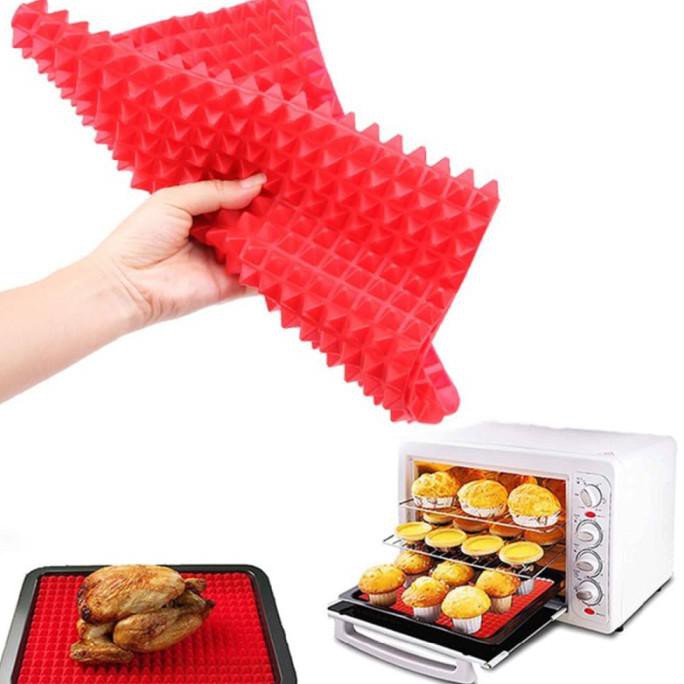 Alas Masak Pyramid Silicone Non-stick Oven Baking Tray Mat - JJ1370-01 - Red 7RHZ2DRE