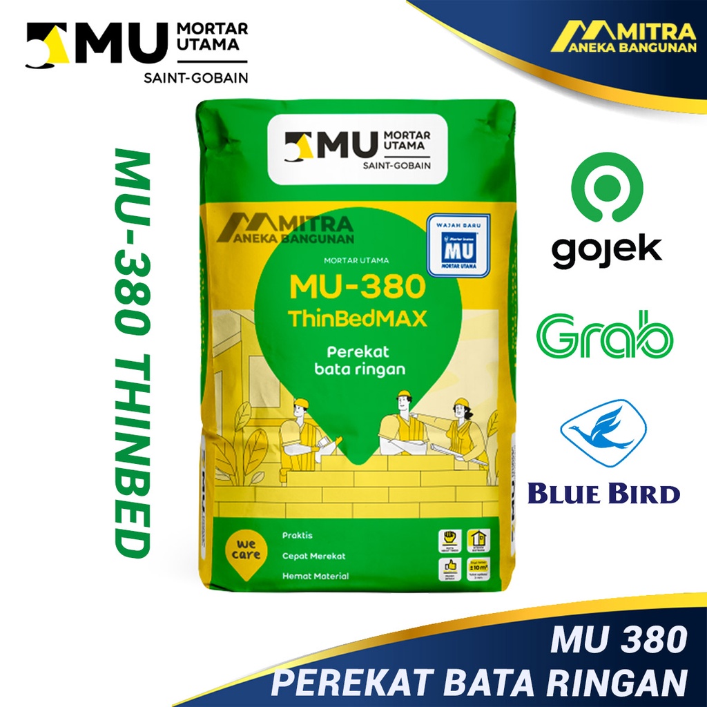 MU 380 PEREKAT BATA RINGAN THINBEDMAX 40KG SEMEN MORTAR UTAMA