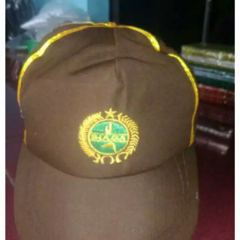 Topi siaga putra/putri bijian bordir lis