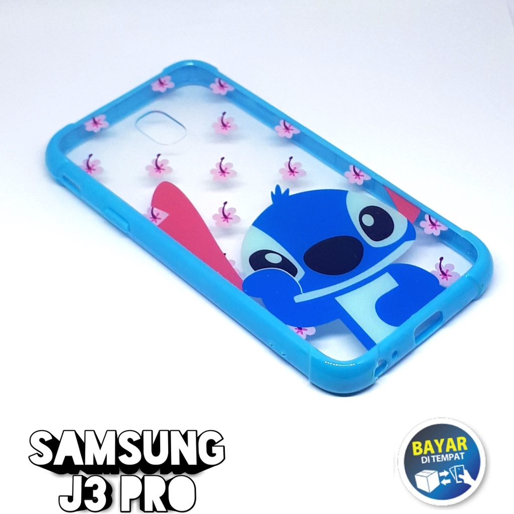 Casing Samsung J3 pro Case Anticrack Transparan Motif Lucu