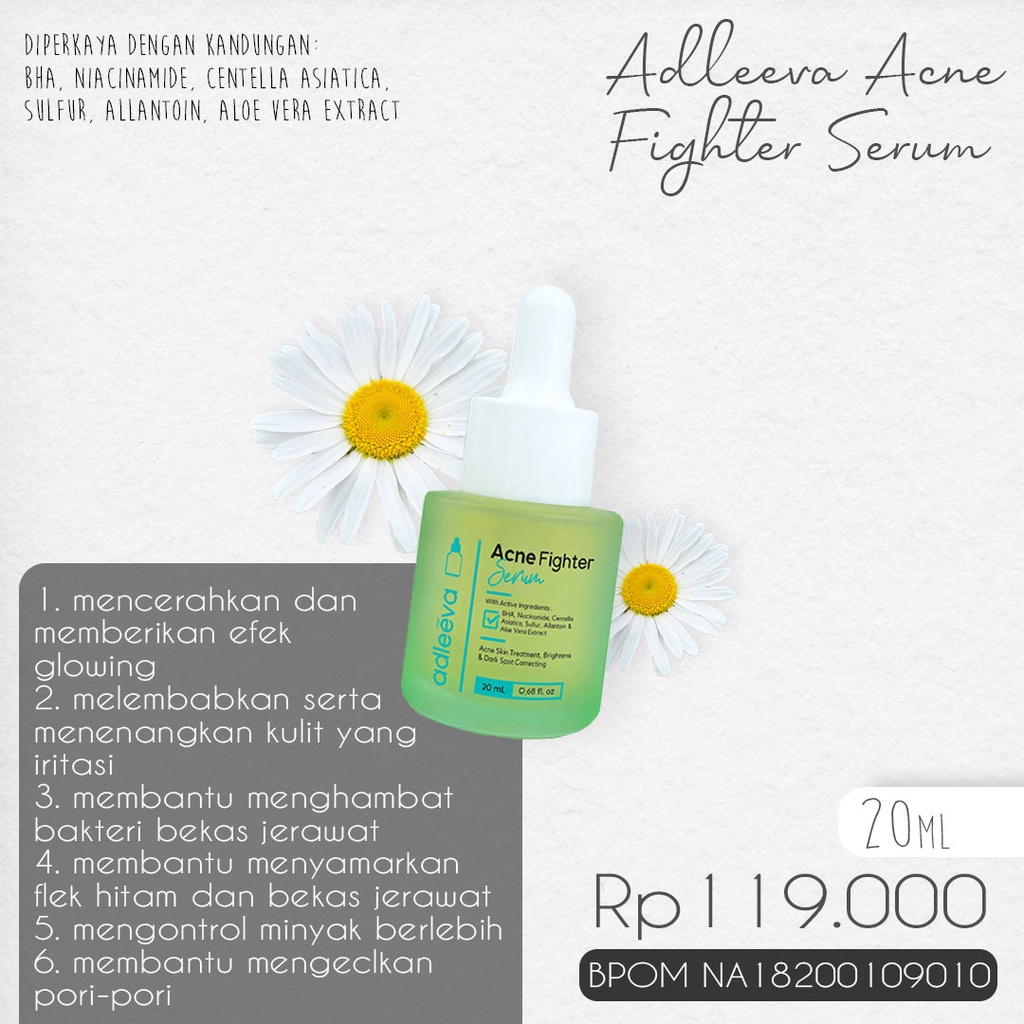 ADLEEVA BY ADEEVA Paket Complete Acne Bright Series Skincare Original Anti Jerawat BPOM-5