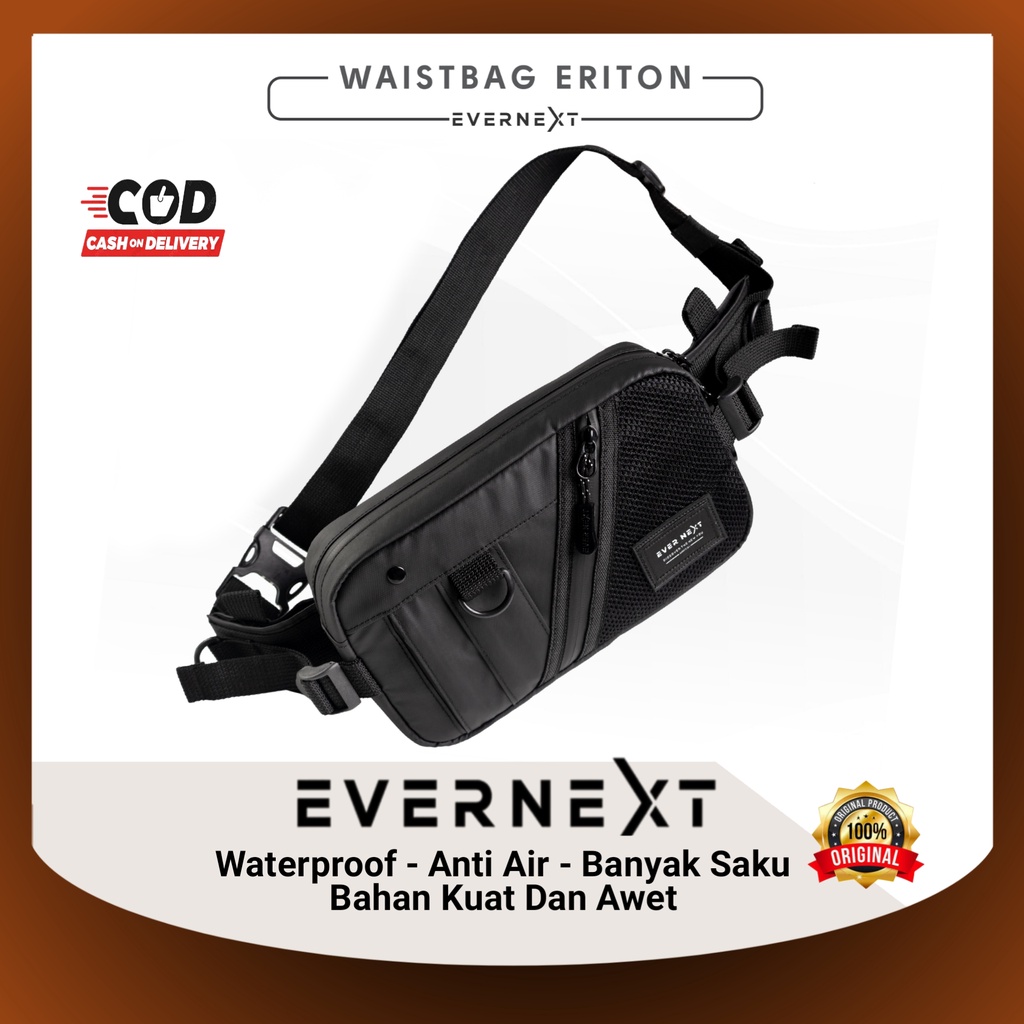 Tas Selempang Pria Waistbag Distro Pria Waterproof Anti Air Premium Outdoor Terbaru