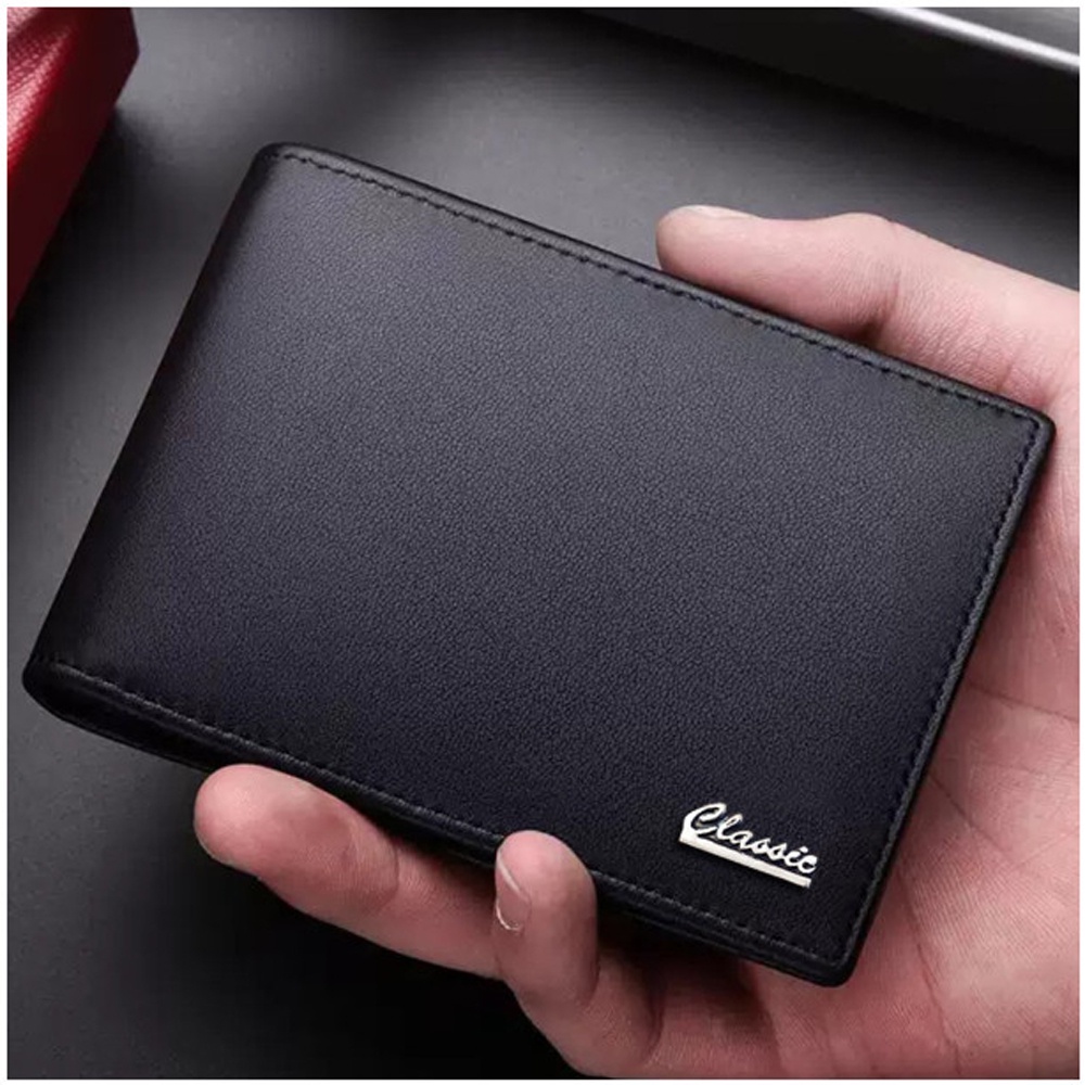 SHOPEE 6.6 SUPER SALE!! D622 Dompet Pria Lipat Dompet Kulit Men Fashion Letter Wallet + Free Box