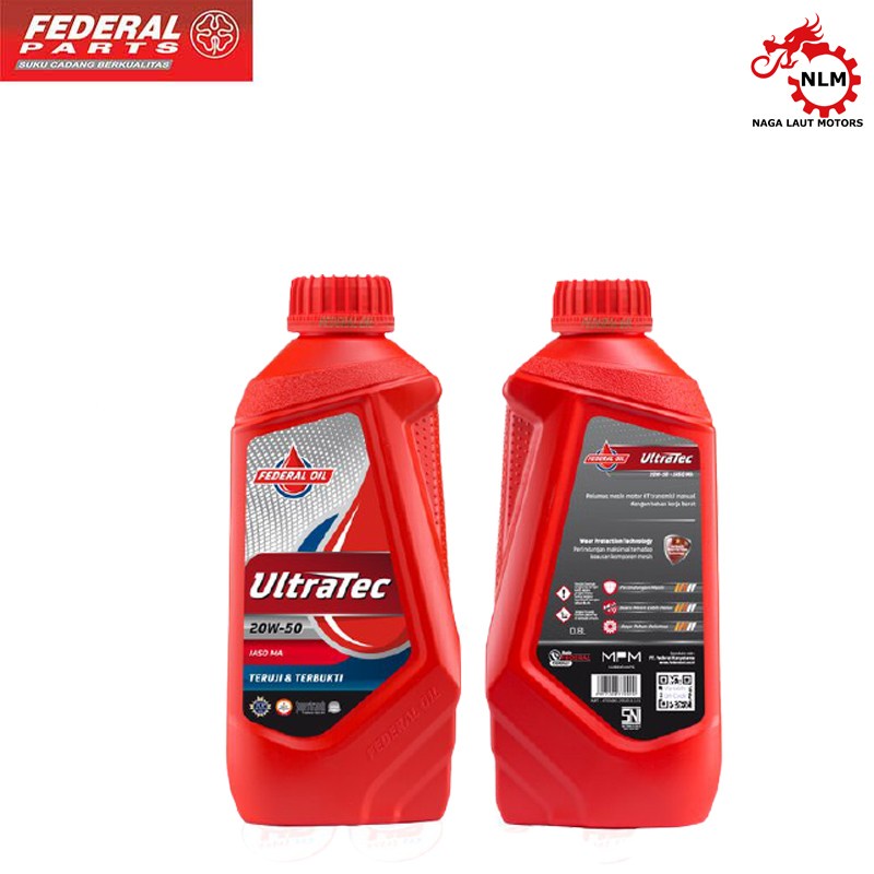 OLI FEDERAL ULTRATEC 0.8L OLI FEDERAL ULTRATEC 1 LITER SAE 20W-50 JASO OLI MOTOR BEBEK 4T / OLI FEDERAL ULTRATEC 800ML OLI FEDERAL ULTRATEC 1L ORIGINAL