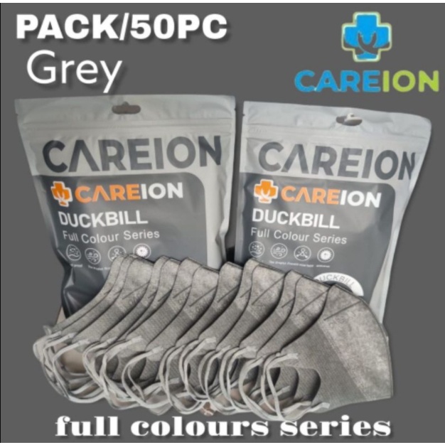 Duckbill CAREION Gradation Gradasi Warna Full Colour Series Nude Grey Shrimpink Matcha 4 ply Per Box isi 50pcs