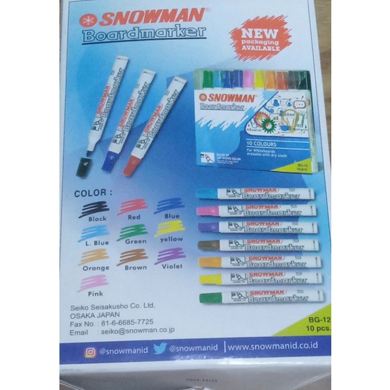

spidol snowman Hitam (pack)