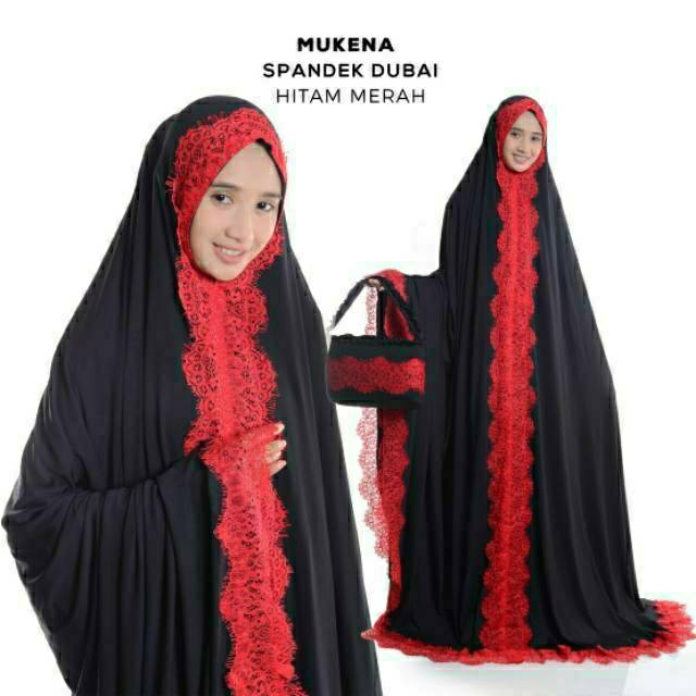 Mukena Dewasa Spandek Dubai Terusan Renda | Mukena Jumbo - 2