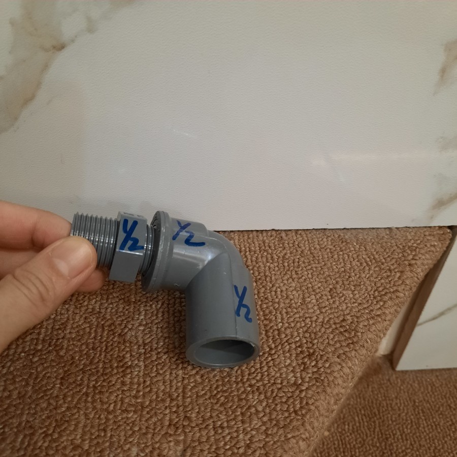 valve elbow 1/2" keni knee drat luar 1/2" AW elbow drat luar PVC