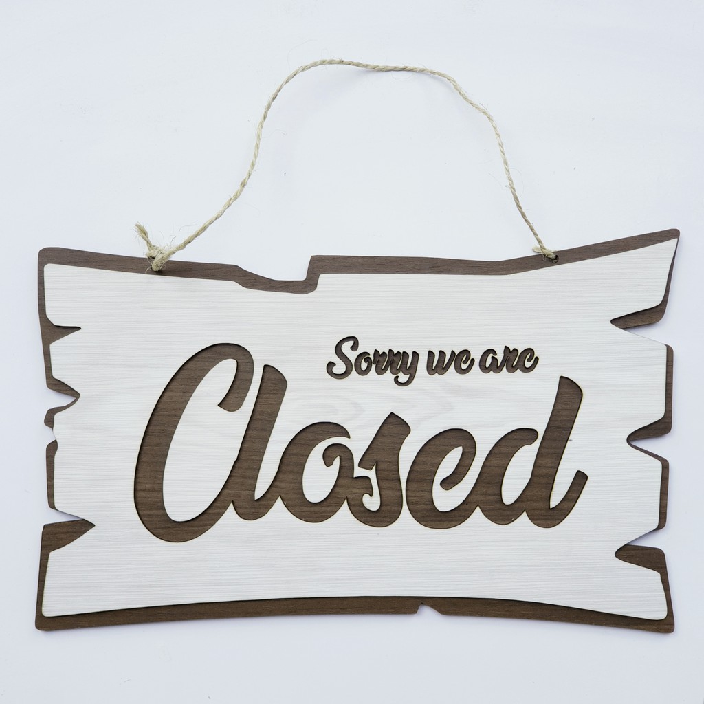 Gantungan Sign Cafe - OPEN CLOSED BESAR 40 X 25 Cm