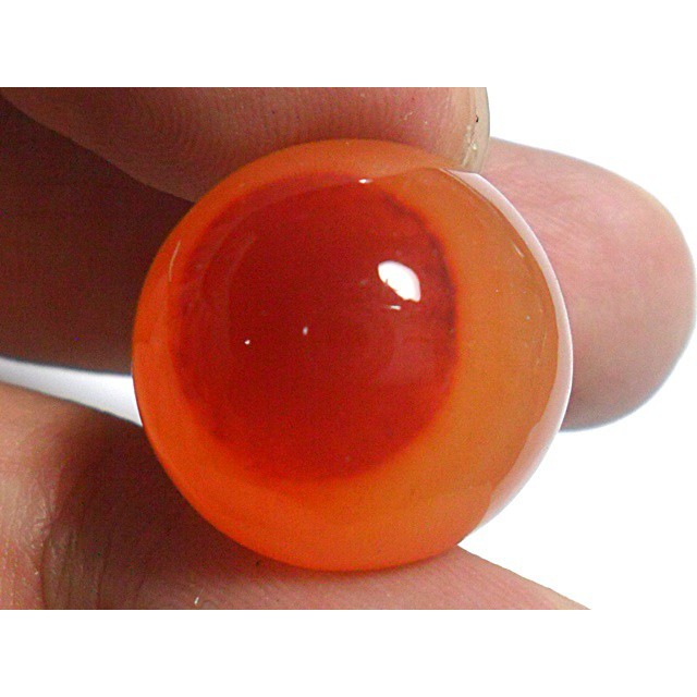 AG106 Round 17mm 21.25ct Orange Red 'Greek Evil Eye' Natural Untreated Picture Agate Lucky Charm