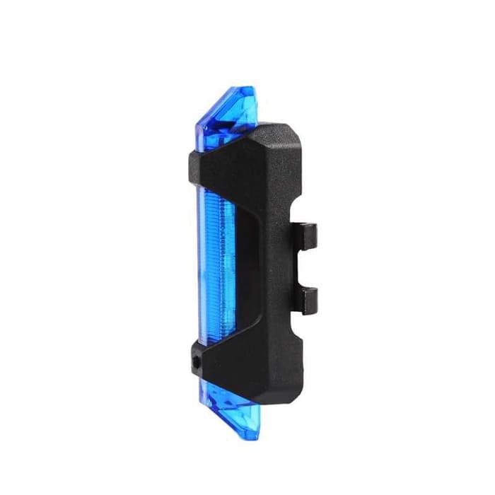 Defensor Lampu Sepeda 5 LED Taillight Rechargeable BIRU -SN51