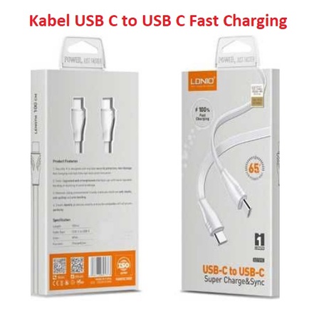 LDNIO Kabel USB C to USB C Support Data Fast Charging 65W