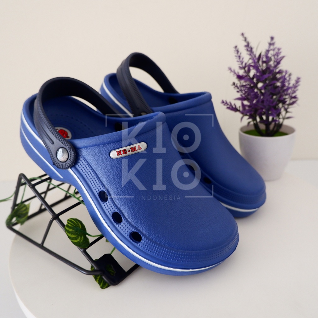 Sandal Kodok Sendal Kodok Nyaman Sandal Sport Sandal Kamar Mandi Antislip Sandal Rumah Baim Perawat 956M-Biru Tua