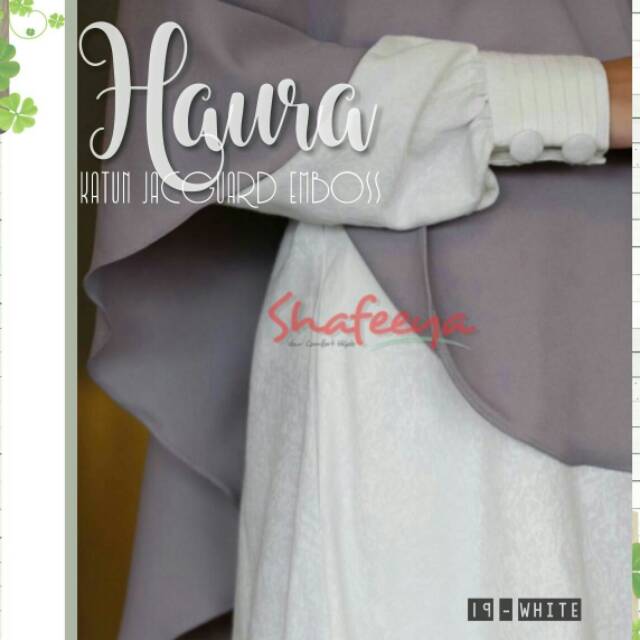 Gamis Putih (Haura jacquard emboss by Shafeeya)