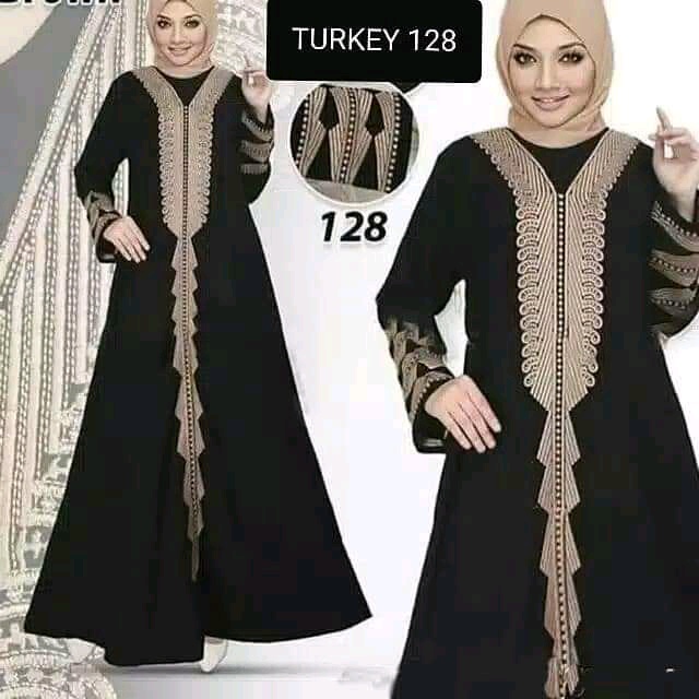 gamis turkey - busana muslim - jubah terbaru - abaya putih renda kecil dewasa/anak (BR284)