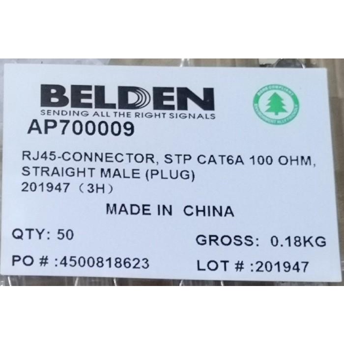 Belden ap700009 connector Cat 6A STP RJ45 crimping