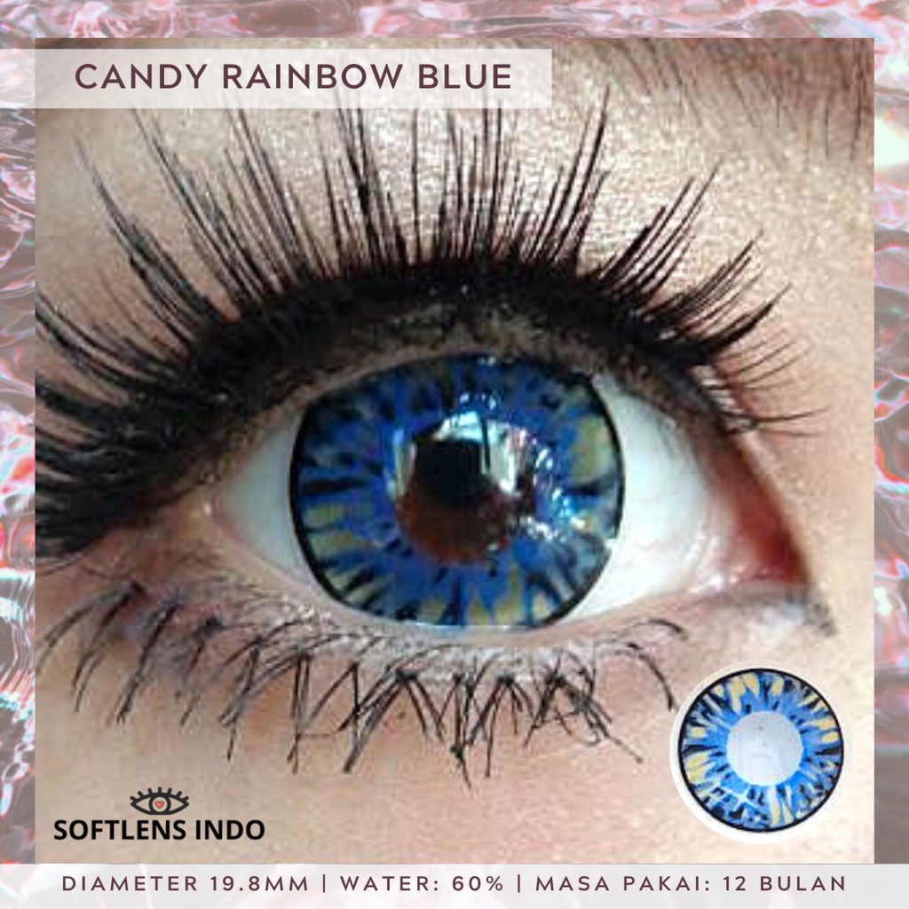 Softlens baby color candy rainbow blue/ biru