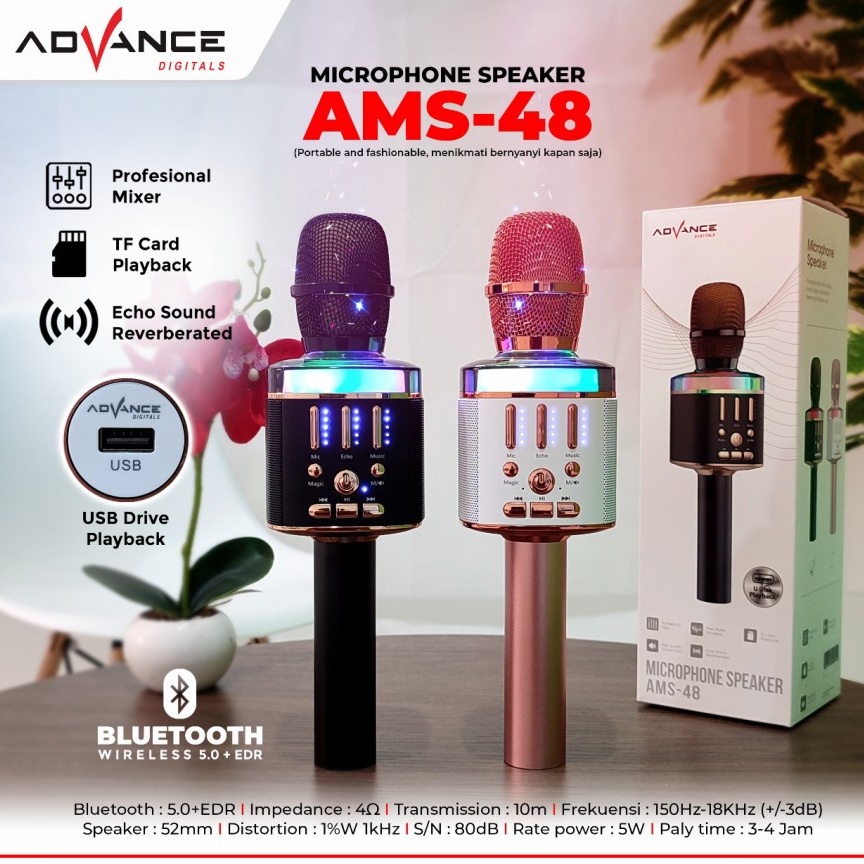 Mic Speaker Advance AMS-18 / AMS-08 / AMS-28 / AMS-38 / AMS-48 / AMS-321 Bluetooth Portable