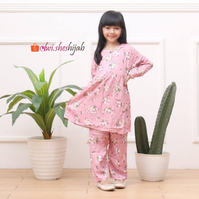 SETELAN RAYON ANAK TUNIK ANAK RAYON MOTIF
