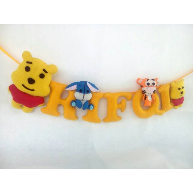 Hiasan dinding nama anak kain flanel ,Hanging door flanel