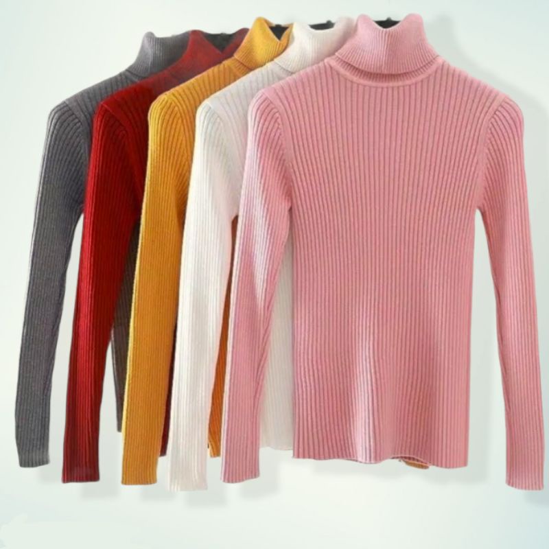SN - TURTLENECK/LONGNECK sweater rajut wanita ribbed