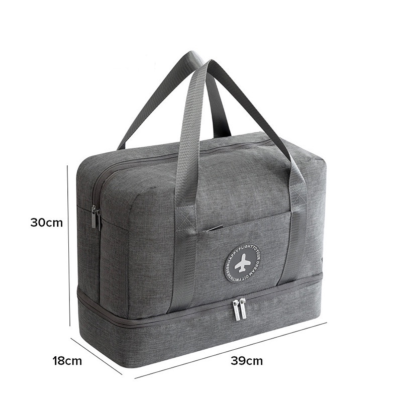 JULY'S Tas Duffel Jinjing Wanita Travel Handbag Bag - B0127 - Gray