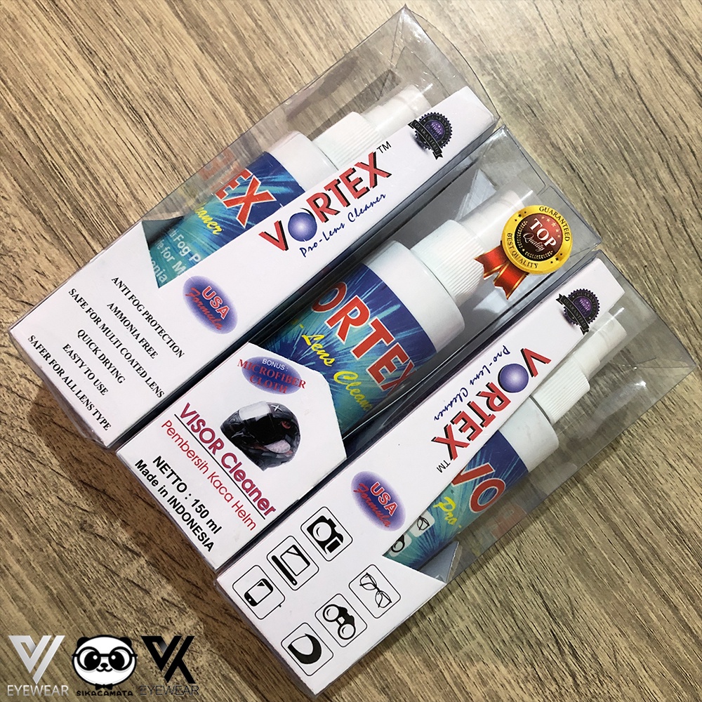 [TERMURAH] Vortex Spray PEMBERSIH KACA HELM premium 150 ml  (Cairan Pembersih Kaca Helm, Lensa Kacamata, Kamera, Laptop, &amp; HP) USA Formula