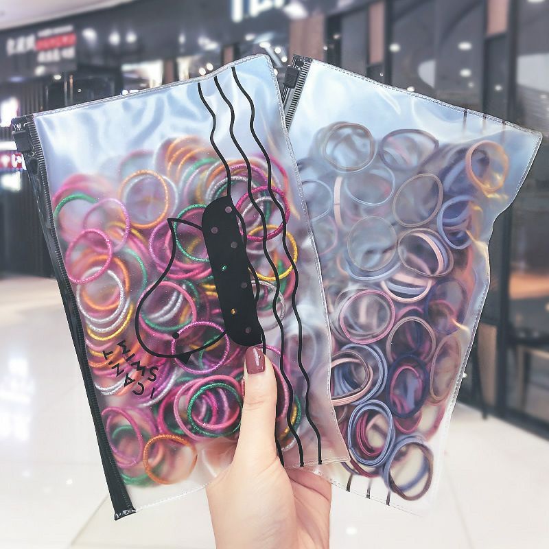 KBU05 Ikat Rambut Karet Kecil Isi 100pcs Free pouch