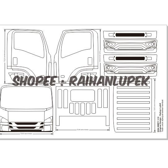 [KODE WPRHW] Pola miniatur truk Isuzu Giga NMR71 / Truk Oleng / Truk Cabe