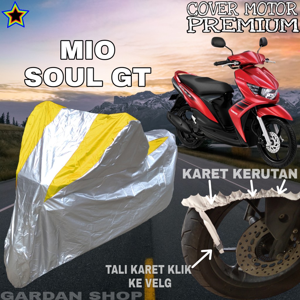 Sarung Motor MIO SOUL GT Silver KUNING Body Cover Mio PREMIUM