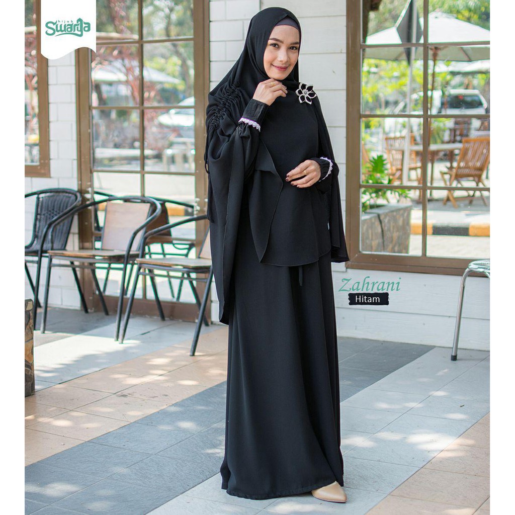 GAMIS ZAHRANI HITAM BY SWARGA HIJAB