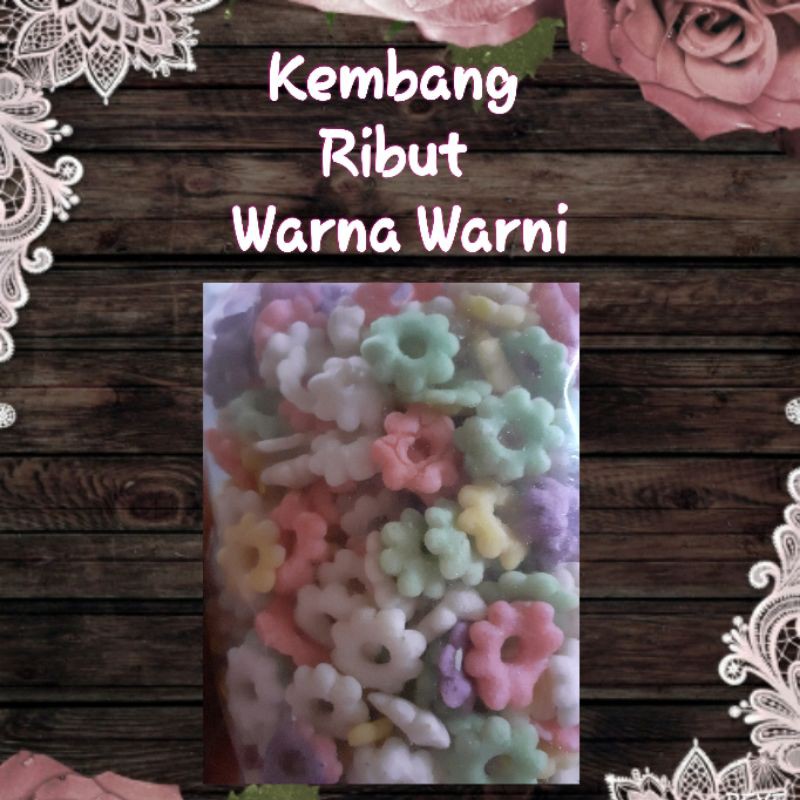 

jajanan snack hari raya kembang ribut warna warni gurih