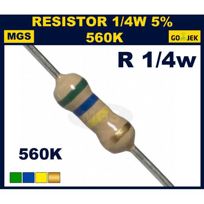 RESISTOR 1/4W 560K 5% 1000PCS