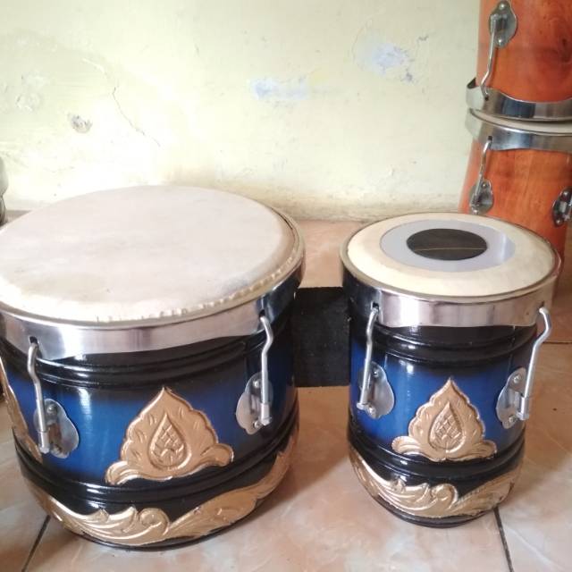 Gendang kendang ketipung dangdut motif ukir tanpa stand