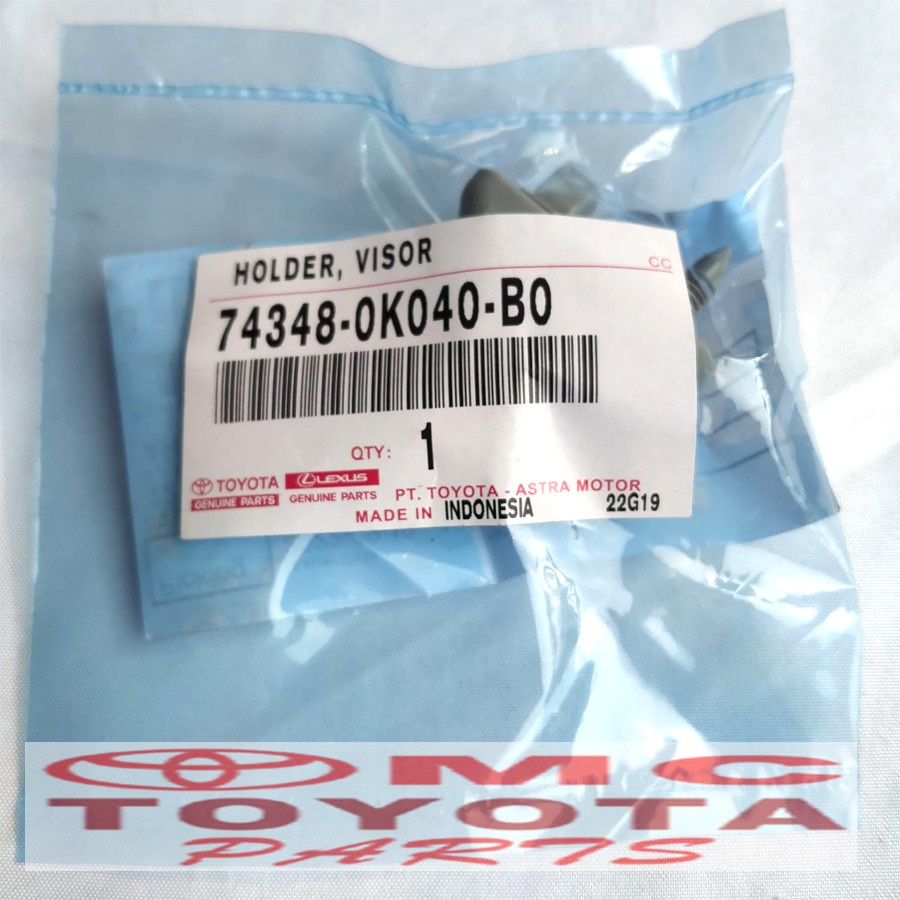 Dudukan Klip Holder Sun Visor Kijang Innova Fortuner 74348-0K040-B0