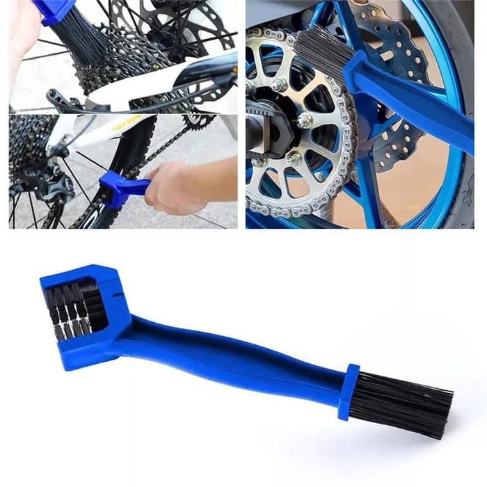 Bayar Ditempat [cod] - Sikat Pembersih Rantai Sepeda Dan Motor Multifungsi Chain Cleaner Biru