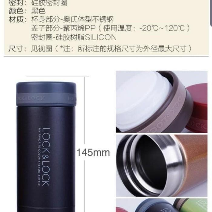Lock N Lock Mini Mug 200 ML Black Tumbler Vacuum Termos Hot & Cool