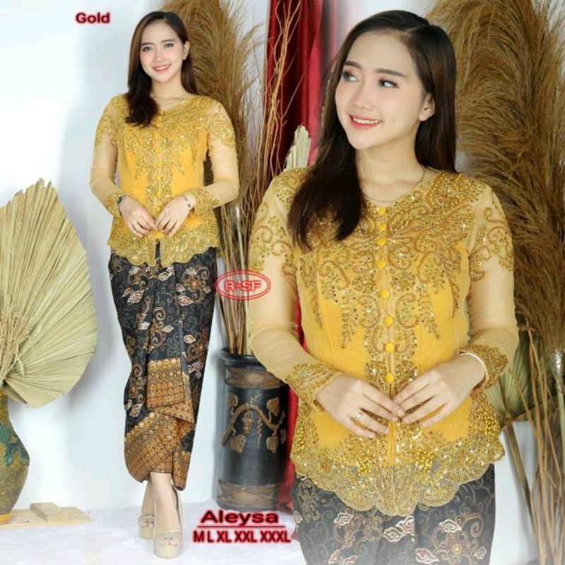 SETELAN KEBAYA PESTA MEWAH PAYET ALEYSA+ROK LILIT SIZE M L XL XXL XXXL
