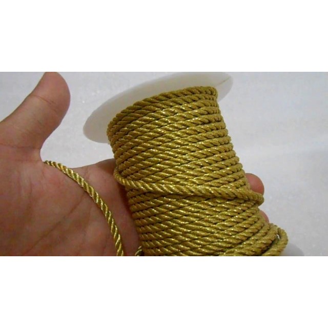 

Tali Kur model Tambang warna Emas/Perak 3mm dan 4mm tali craft tali souvernir