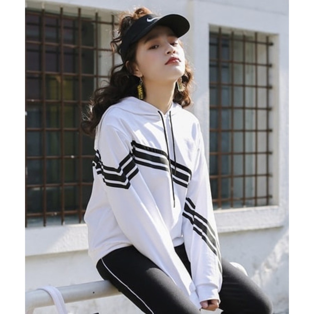  catch co Baju Hoodie Atasan Wanita Lengan Panjang Warna 