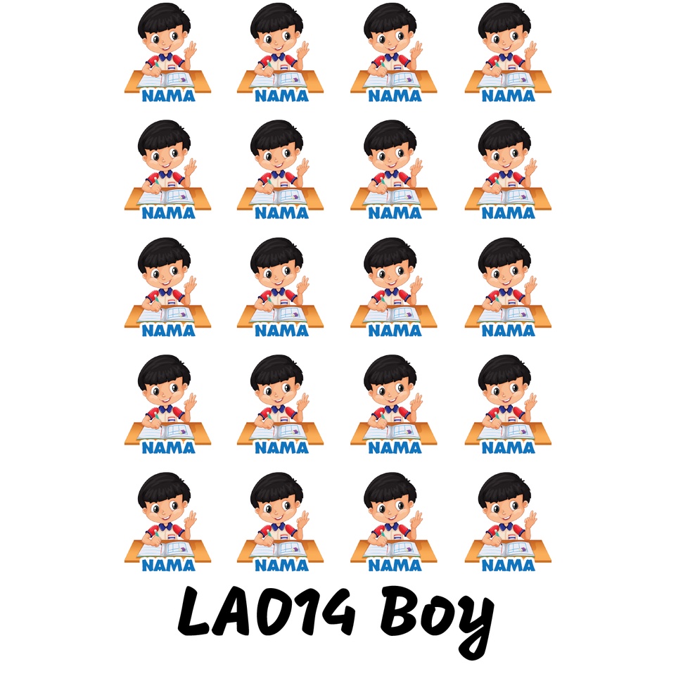 

Sticker Nama Cutting Label Waterproof Tahan Air Kid 14 (LA014)