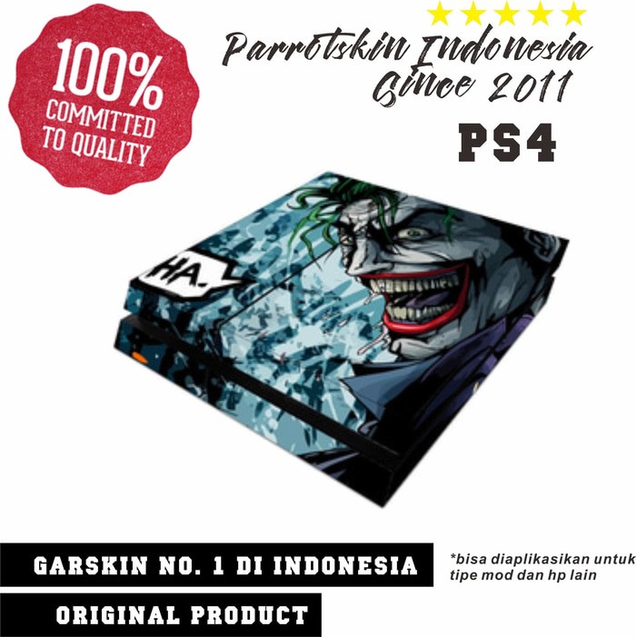 Paket Garskin Premium Sony PS4 skin Joker Laugh  Free Custom