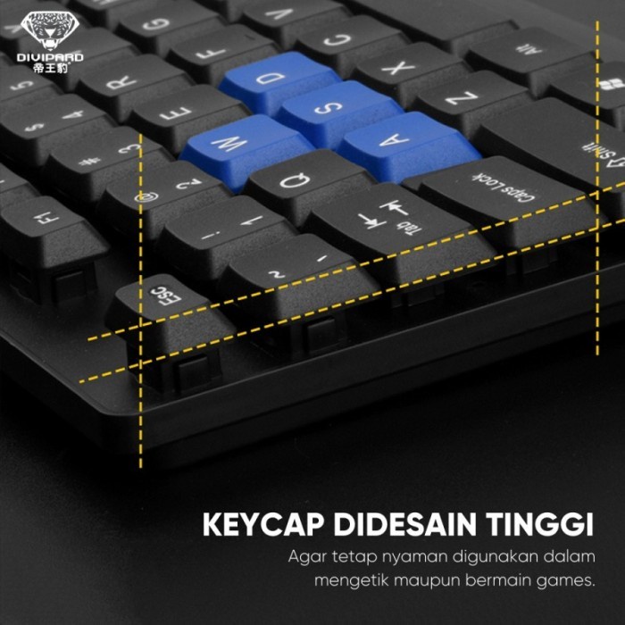 Keyboard USB Kabel Divipard D350 Untuk Komputer Laptop Plus Docking