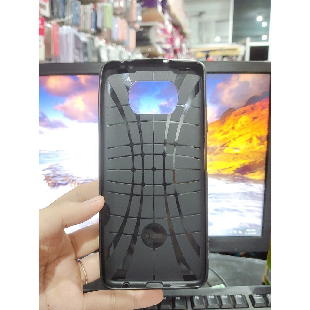 AutoFokus Xiaomi Poco X3 6.67 inchi Leather Soft Case AUTOFOCUS Motif Kulit Jeruk