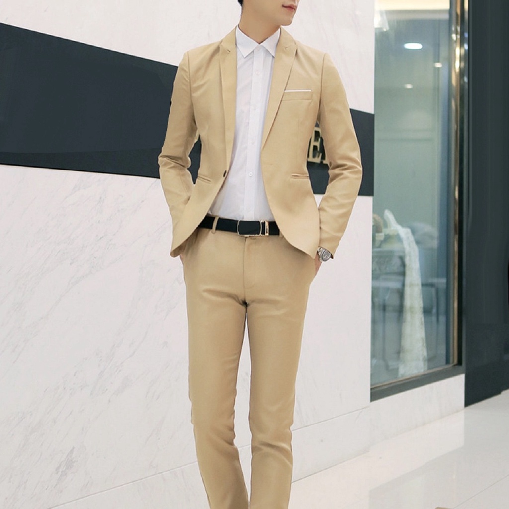 SETELAN BLAZER SANTAI PRIA CASUAL 3IN1 - MILKY MILO KOREA STYLE SLIMFIT ORIGINAL NIKAYU FULL FURING