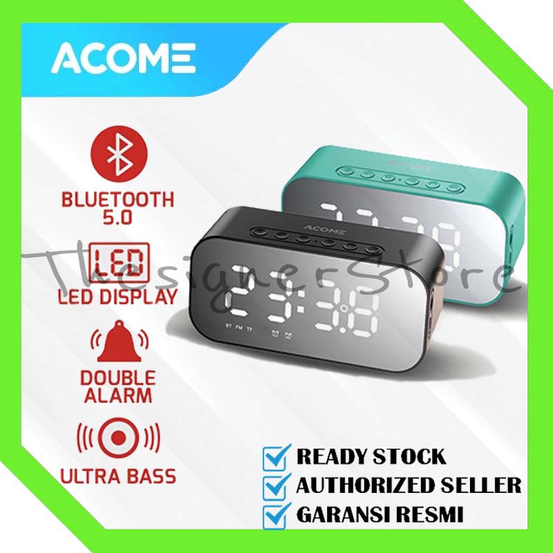 Acome A5 Speaker Bluetooth 5.0 Jam Alarm LED Display Ultra Bass Garansi Resmi 1 Tahun